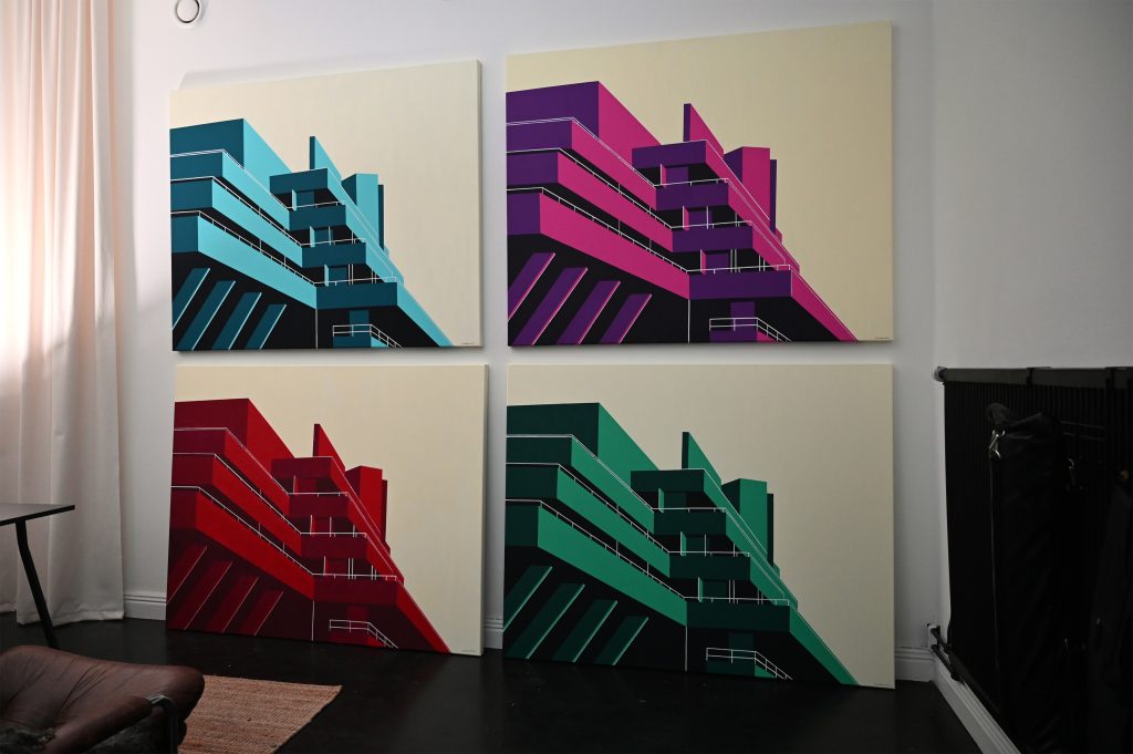 Frida Starvid_National Theatre All Colours_vinyl on canvas 120x150
painting sculpture art måleri konst skulptur